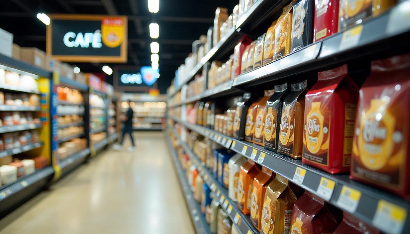 sortimemento e venda de café em supermercados